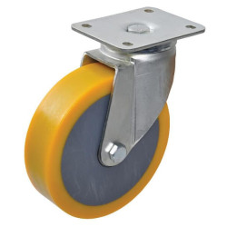 Pasukamas ratukas, poliuretano ratas: Ø100x30mm, plokštelės tvirtinimas: 85x105mm. Apkrova: 200kg, Ro-Carr WH700849100.