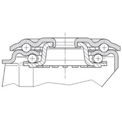 Pasukamas ratukas, poliuretano ratas: Ø80x32mm, su stabdžiu, nerūdijančio plieno, viena varžto skylė. Apkrova: 100kg, Tente 8477