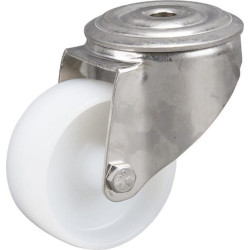 Pasukamas ratukas, poliamidinis ratas: Ø80x34 mm, nerūdijančio plieno, viena varžto skylė. Apkrova: 150 kg, „Tente“ 8470UOO080P3