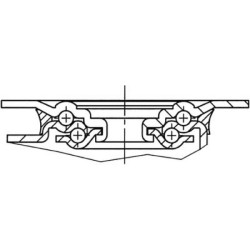 Pasukamas ratukas, poliuretano ratas: Ø160x40mm, nerūdijančio plieno plokštės tvirtinimas: 137x105mm. Apkrova: 350kg, Tente 8470