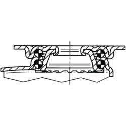 Pasukamas ratukas, guminis ratas: Ø75x25mm, nerūdijančio plieno plokštės tvirtinimas: 60x60mm. Apkrova: 75kg, Tente 7470PJC075P4