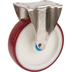 Standus ratukas, poliuretano ratas: Ø200x46mm, nerūdijančio plieno plokštės tvirtinimas: 137x115mm. Apkrova: 400kg, Tente 8478UA