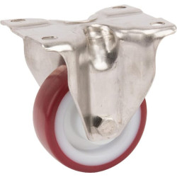 Standus ratukas, poliuretano ratukas: Ø80x32mm, nerūdijančio plieno plokštės tvirtinimas: 100x85mm, apkrova: 100kg, Tente 8478UA