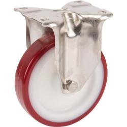 Standus ratukas, poliuretano ratukas: Ø125x32mm, nerūdijančio plieno plokštės tvirtinimas: 100x85mm. Apkrova: 200kg, Tente 8478U