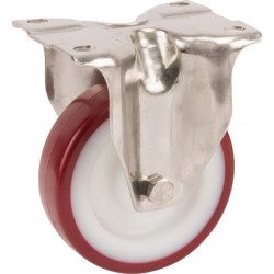 Standus ratukas, poliuretano ratukas: Ø100x32mm, nerūdijančio plieno plokštės tvirtinimas: 100x85mm, apkrova: 150kg, Tente 8478U