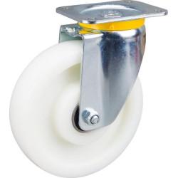 Pasukamas ratukas, poliamidinis ratas: Ø200x50mm, plokštelės tvirtinimas: 137x105mm. Apkrova: 800kg, Tente 4680UOP200P63.