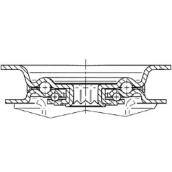 Pasukamas ratukas, guminis ratas: Ø100x40mm, su stabdžiu, plokštelės tvirtinimas: 105x85mm. Apkrova: 200kg, Tente 3477IEP100P62.
