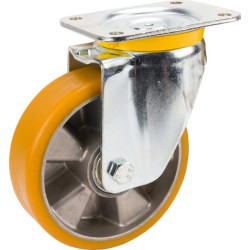 Pasukamas ratukas, poliuretano ratas: Ø160x50mm, plokštelės tvirtinimas: 137x105mm. Apkrova: 800kg, Tente 4680ITP160P63.