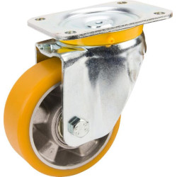 Pasukamas ratukas, poliuretano ratas: Ø125x50mm, plokštelės tvirtinimas: 137x105mm. Apkrova: 500kg, Tente 4680ITP125P63.
