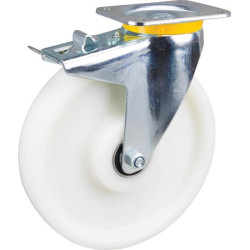 Pasukamas ratukas, poliamidinis ratas: Ø250x50mm, su stabdžiu, plokštelės tvirtinimas: 137x105mm. Apkrova: 800kg, Tente 4687UOP2