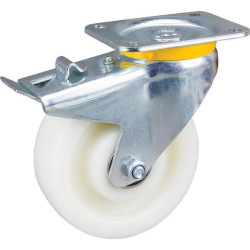 Pasukamas ratukas, poliamidinis ratas: Ø160x50mm, su stabdžiu, plokštelės tvirtinimas: 137x105mm, apkrova: 800kg, Tente 4687TOP1