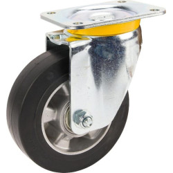 Pasukamas ratukas, guminis ratas: Ø160x50mm, plokštelės tvirtinimas: 137x105mm. Apkrova: 350kg, Tente 4680IEP160P63.