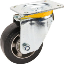 Pasukamas ratukas, guminis ratas: Ø125x50mm, plokštelės tvirtinimas: 137x105mm. Apkrova: 300kg, Tente 4680IEP125P63.