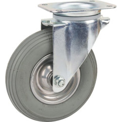 Pasukamas ratukas, guminis ratas: Ø200x50mm, plokštelės tvirtinimas: 137x105mm. Apkrova: 75kg, Tente 3470DPR200P63.