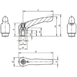 Užspaudimo svirtis GR.1 M6 pakreipimas K01221061