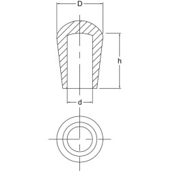 Kūginis baldų dangtelis 3/16" (4,8) KS50323