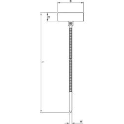 Kabelinė juostelė + etiketė 2,5x110 mm, balta, 100 vnt. TRLB25112WHI