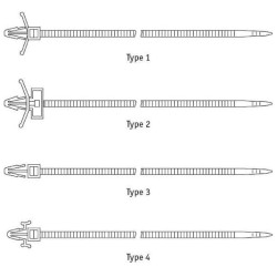 Kabelinė raištelis 4,8x203 mm, baltas, nailonas, maks. Ø 48 mm, Kramp CT4820348