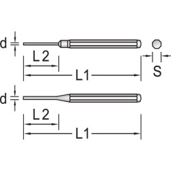 Smeigtukų pramušiklis ilgas 10 mm HG119L10