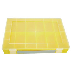 Asortimento dėžė 335x225x55mm, geltonas polipropilenas, 12 skyrių, Hünersdorff WE6048
