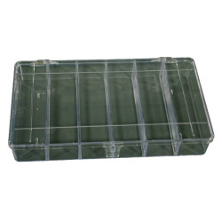 Asortimento dėžė 210x120x36mm, skaidrus polistirenas, 6 skyriai, Hünersdorff WE6160