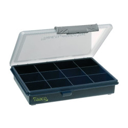 Asortimento dėžutė 175x143x32 mm, 1 l talpos, mėlynas polipropilenas, 12 skyrių, „Pocketbox PCS 6“, Raaco 136143