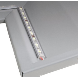 Prailginamasis LED kampinis skydelis, baltas/aliuminio 57402267X