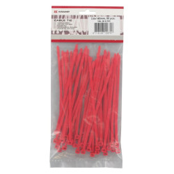 Kabelinė raištelis 3,6x140 mm, raudonas, poliamidas, maks. Ø 33 mm, 50 vnt. pakuotė, Kramp TRBL36140RED