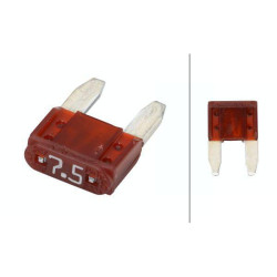 Saugiklis Mini peiliukas 7.5A Ilgis 19mm rudas Pakuotėje 5x Hella 8JS728596891