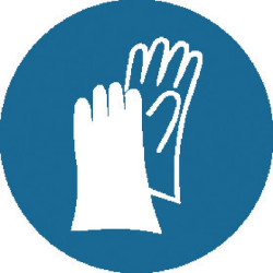 Lipdukas, privalomas ženklas dėvėti AAP pirštines Ø200 mm, Brady WB250111