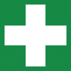 Lipdukas saugios būklės ženklas, pirmoji pagalba, 100x100 mm, Brady WB250406