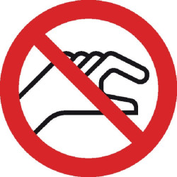 Lipdukas, draudžiantis liesti, Ø100mm, Brady WB223200