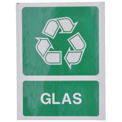 Lipdukas su papildoma informacija apie stiklo perdirbimą: Glas 210x297mm Brady WB251292