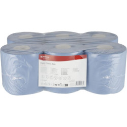 Popierinis rankšluostis, mėlynas ritinėlis, 19 cm x 150 m, 2 sluoksnių, išorinis Ø200 mm, reljefinis, 6 ritinėliai CP22101KR