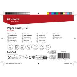 Popierinis rankšluostis, mėlynas ritinėlis, 19 cm x 150 m, 2 sluoksnių, išorinis Ø200 mm, reljefinis, 6 ritinėliai CP22101KR