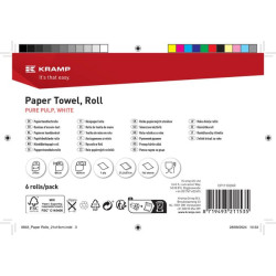 Popierinis rankšluostis, baltas ritinėlis, 21 cm x 275 m, 1 sluoksnio, išorinis Ø200 mm, reljefinis, 6 ritinėliai CP11102KR