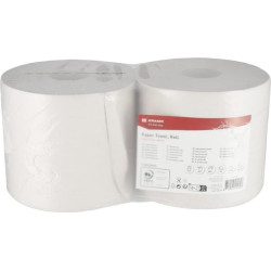 Popierinis rankšluostis, baltas ritinėlis, 23 cm x 250 m, 2 sluoksnių, išorinis Ø270 mm, reljefinis, 2 ritinėliai CP21201KR