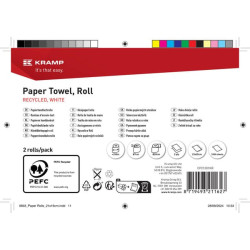 Popierinis rankšluostis, baltas ritinėlis, 23 cm x 250 m, 2 sluoksnių, išorinis Ø270 mm, reljefinis, 2 ritinėliai CP21201KR