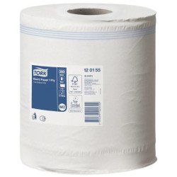 Popierinis rankšluostis, baltas ritinėlis, 20 cm x 300 m, 1 sluoksnio, išorinis Ø187 mm, 6 ritinėliai, Tork PM120155