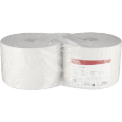 Popierinis rankšluostis, baltas ritinėlis, 23 cm x 1000 m, 1 sluoksnio, išorinis Ø370 mm, įspaustas, 2 ritinėliai CP11201KR