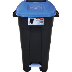 Polipropileno konteineris, juodas/mėlynas, 120 l, 600 x 568 x 886 mm, Tayg 423024TAY