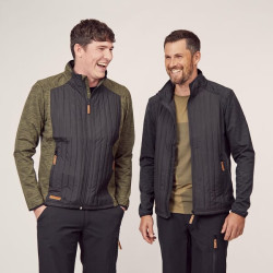 Hibridinė/flisinė vyriška striukė, tamsiai pilka, 2XL KW506401911060