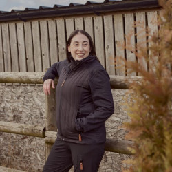 Hibridinė/flisinė moteriška striukė, tamsiai pilka XS KW506301911046