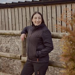 Hibridinė/flisinė moteriška striukė, tamsiai pilka S KW506301911048