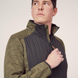 Vyriška hibridinė/flisinė striukė, alyvuogių spalvos, 2XL KW506401902060