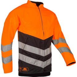 Miškininko striukė, didelio matomumo, oranžinės-juodos spalvos, 2XL dydis, „BasePro by SIP 1RI1OB2XL“.