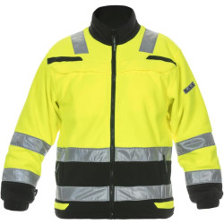 Flisinė striukė, geltonai juoda, 2XL dydis, JK: 44/EU: 58-60, madinga didelio matomumo linija, Torgau, Hydrowear, 04026026F2XL
