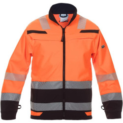 Softshell striukė, oranžinės-juodos spalvos, 4XL dydis, JK: 48/EU: 64-66, madinga didelio matomumo linija, Telford, Hydrowear, 0
