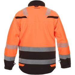 Softshell striukė, oranžinės-juodos spalvos, 4XL dydis, JK: 48/EU: 64-66, madinga didelio matomumo linija, Telford, Hydrowear, 0