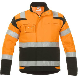 Striukė, oranžinės-juodos spalvos, 4XL dydis, UK:48/EU:64, madinga didelio matomumo linija, Harwich by Hydrowear 044479OB64